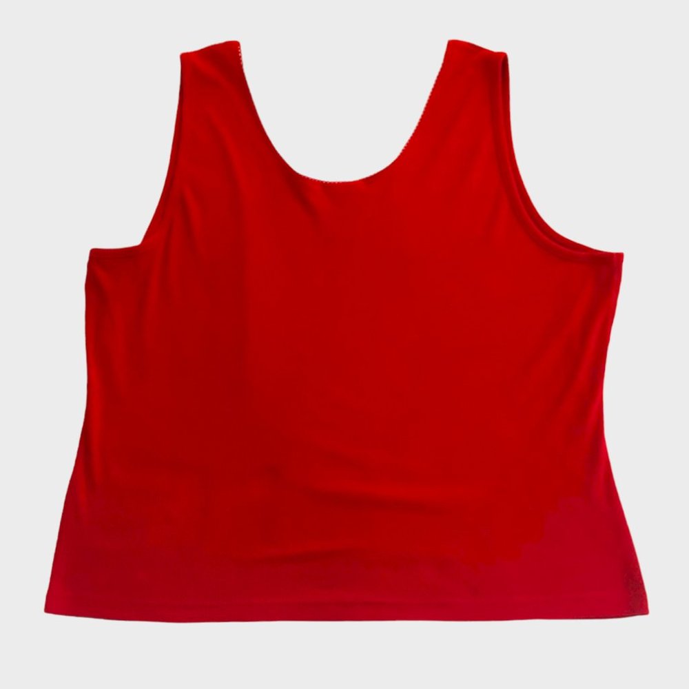 Fashion Bug Red Retro Plus Size Rib Knit Tank Top size 22W 24W